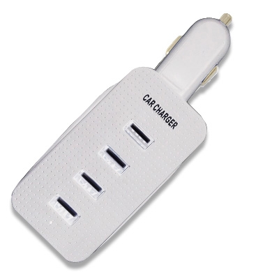 CARGADOR USB PARA AUTO, 5V, 4.3A, 4 PUERTOS 0